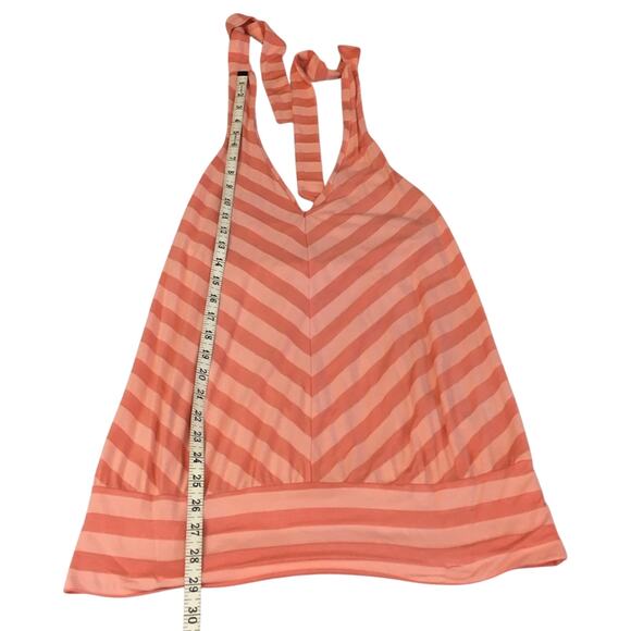Ella Moss Orange Peach Creamsicle Chevron Stripe Halter Top Retro and Playful - Picture 11 of 16